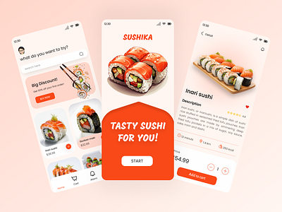 SUSHI APP app appdesign design graphic design sushi typography ui ui sdesign ux