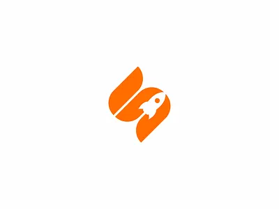 S + Rocket logo brand design geometric logo minimalism minimalist rocket s