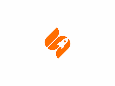 S + Rocket logo brand design geometric logo minimalism minimalist rocket s