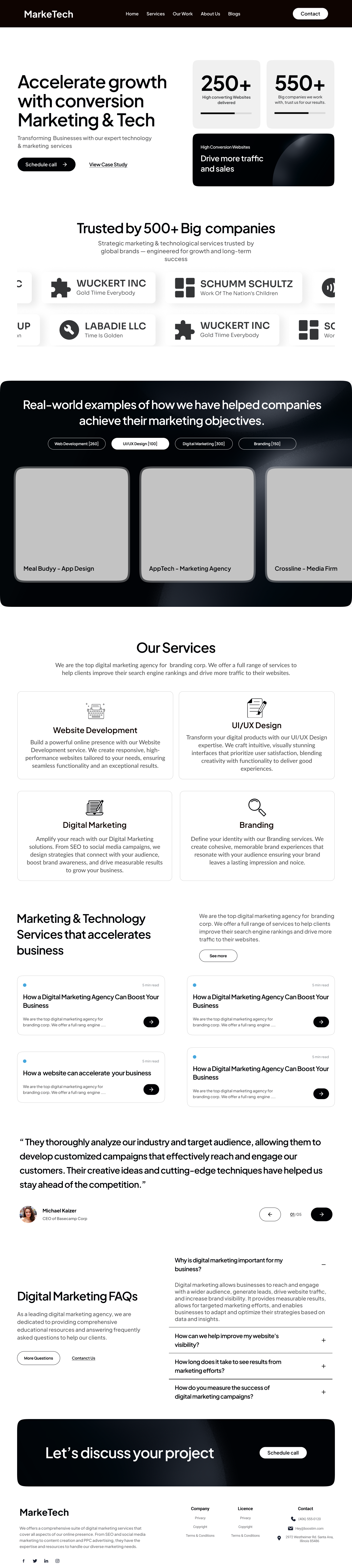 Maketing & Technology company landing page landing page ui uiux ux web design