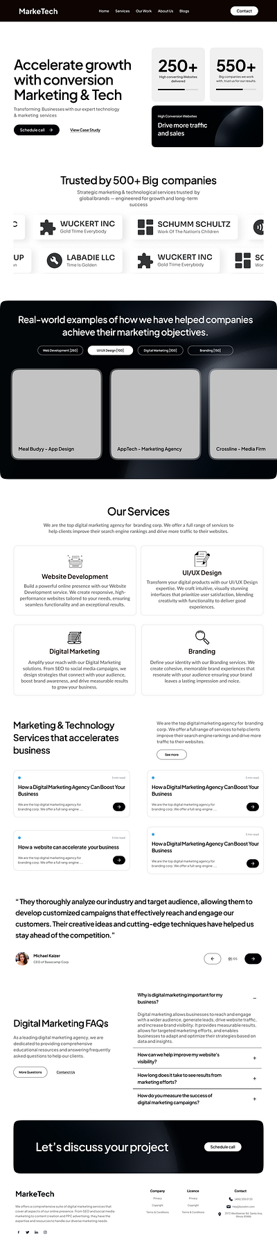 Maketing & Technology company landing page landing page ui uiux ux web design