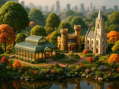 Bengaluru Landmarks 3D 3d bangalore bengaluru illustration lalbagh