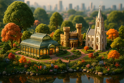 Bengaluru Landmarks 3D 3d bangalore bengaluru illustration lalbagh
