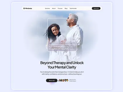 Mental Helth Hero Section 3d desktop graphic design template ui ux website