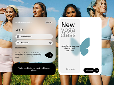 Modern Wellness UI — Blur Trend Inspired blur blurui glassmorphism healthapp loginui modernui wellnessapp wellnessdesign yoga