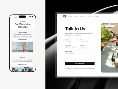 Contact us - Xperience ui kit contactus design designsystem graphic design landing page startup ui uikit ux web webdesignuikit website websiteuikit