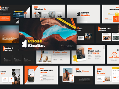 Photography & Portfolio Powerpoint Template branding business creative deck design illustration layout logo minimal photography portfolio presentation professional slide ui visual