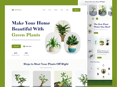 Plant Landing Page design studio ecommerce eftiar furniture store graphic design homepage kitty uix landing landing page landingpage leaf page plant care plants shop ui ui design ux web website design