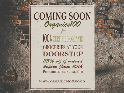 Organics 100 Promotional Poster branding graphic design poster poster design