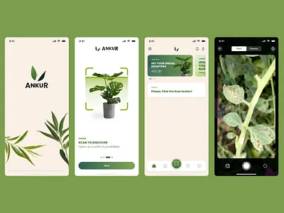 Plant Disease Detection App UI android app app app design app ui figma figma ui green app plant app ui