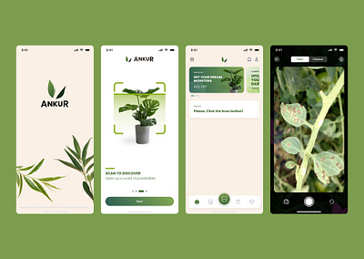 Plant Disease Detection App UI android app app app design app ui figma figma ui green app plant app ui