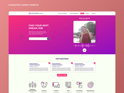 Amanotes Career Website brading ui ux web design