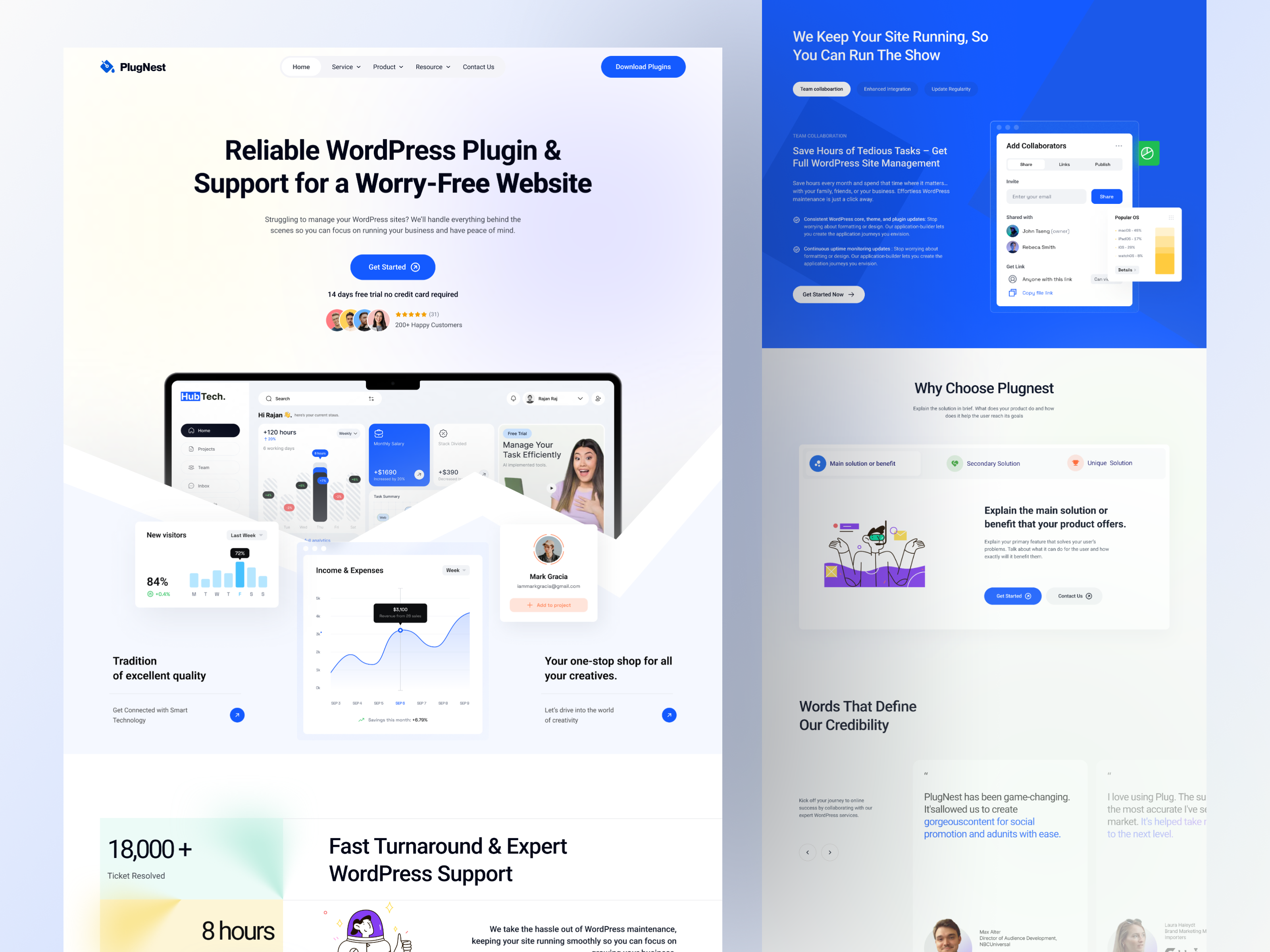 Plugnest Plugin Software Website Design branding creativedesign designconcept designinspiration dribbble figmadesign homepagedesign interfacedesign landingpage minimalistdesign newnoteworthy plugin populardesign saasproduct tredning uiuxdesign userexperience webdesign webui wordpress