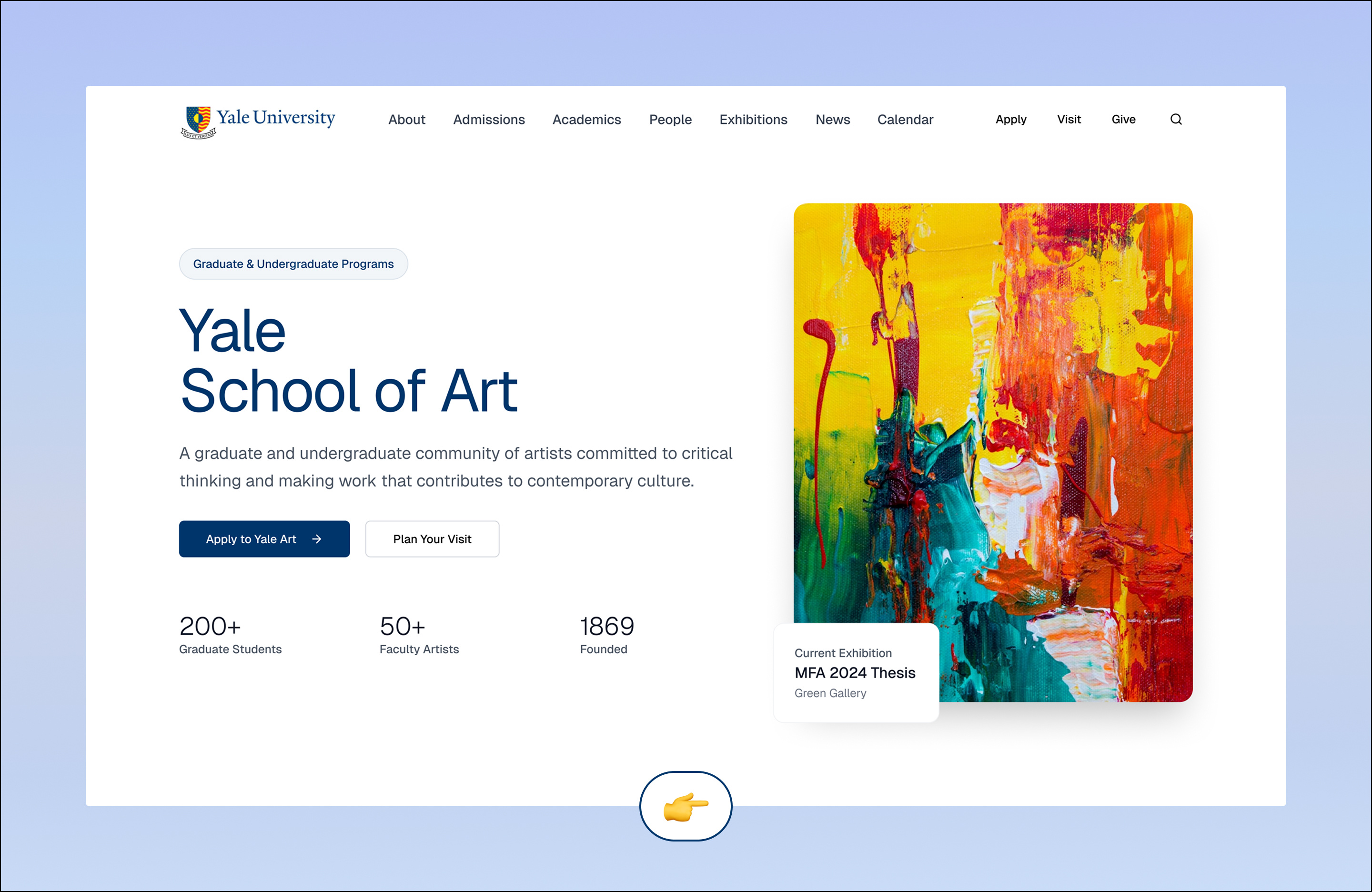 Yale School of Art – UX/UI Redesign accessibility ajex arnest art school creative website figma minimal ui modern ui responsive design ui design ux case study website redesign yale redesign