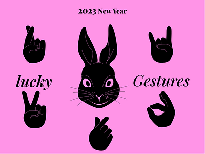 Lucky Gestures gestures graphic design illustration rabbit