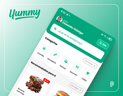 Propuesta - Yummy APP app design figma product designer ui ux uxui