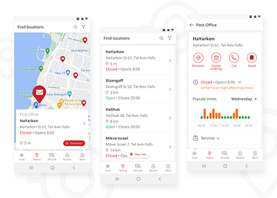 Mobile app design for a post office app design interface mobile post post office ui ux