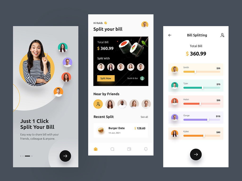 Bill Split App By Rakib Kowshar For Orizon Ui Ux Design Agency On Dribbble