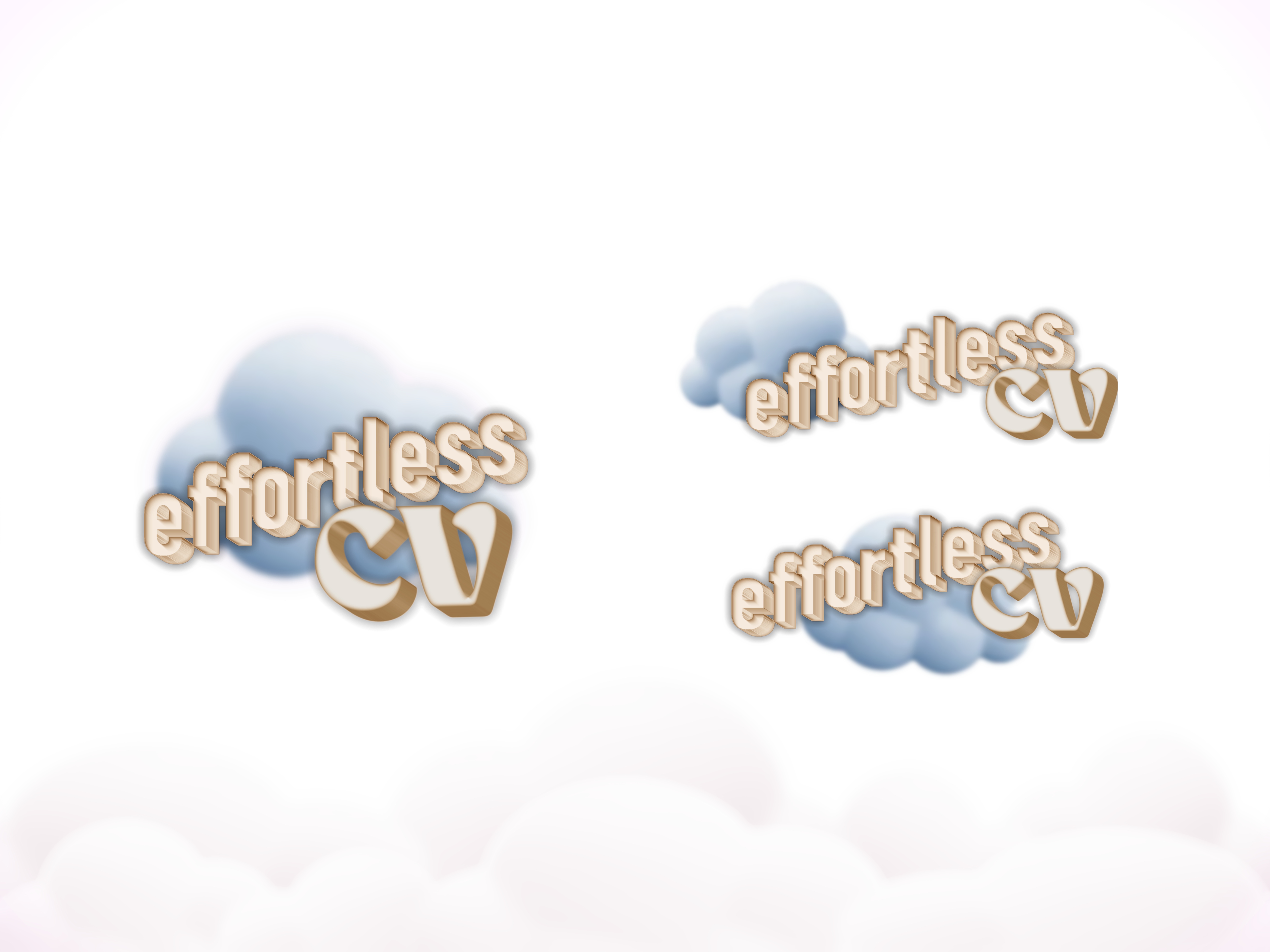 effortless.cv logo variants branding graphic design logo neumorphism