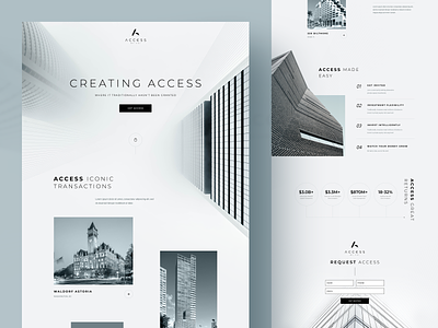 Real-estate development and investment company landing page ui agency architecture black and white business company creative design firm homepage investment landing page minimalist monochrome real estate ui web webpage website