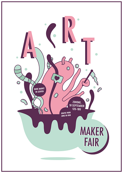 Poster design - Art maker fair art art maker fair illustration illustrator pastel colors poster poster illustration