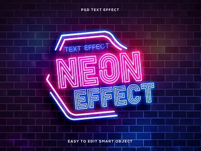 Editable Neon Logo Mockup Text Effect PHOTOSHOP high impact text