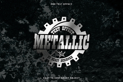 Editable Metallic Metal Logo Mockup Text Effect PHOTOSHOP text overlay effect