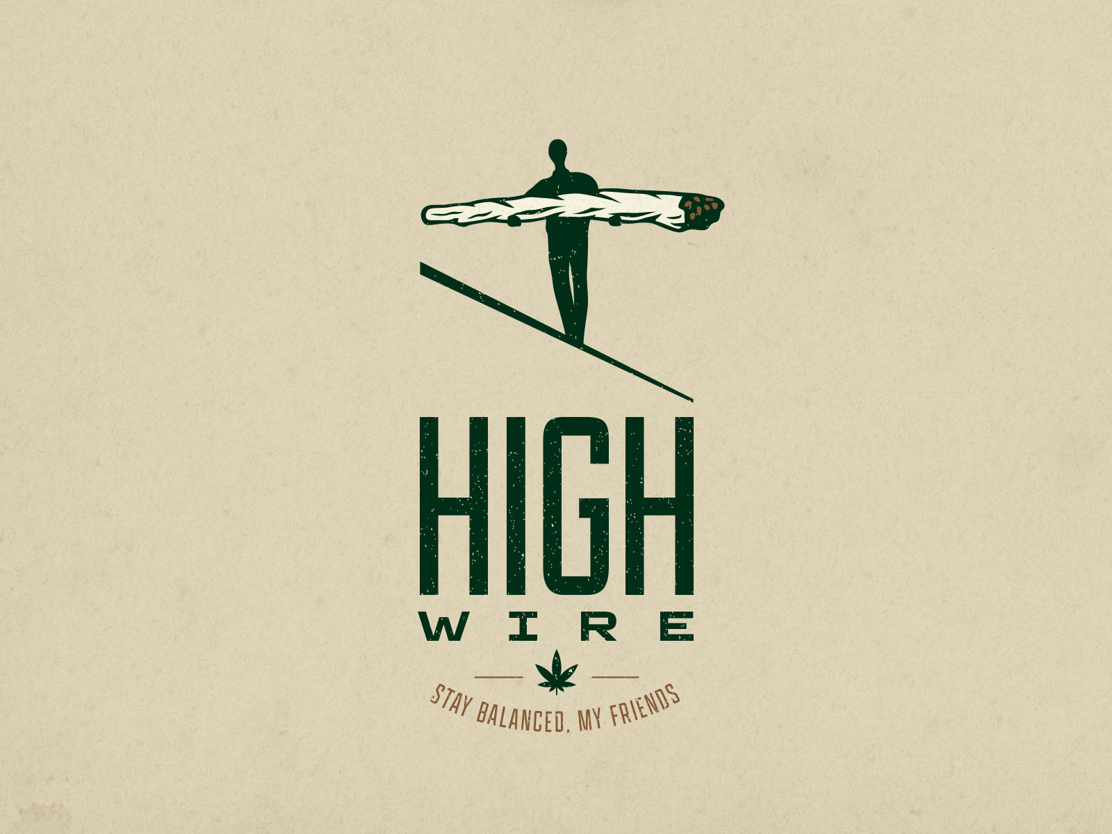 High Wire branding design graphic design high wire illustration illustrator logo marijuana tight rope vector