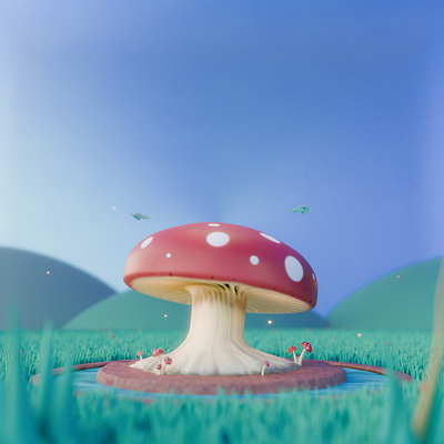3D Mushroom 3d 3dblender blender blender3d design graphic design