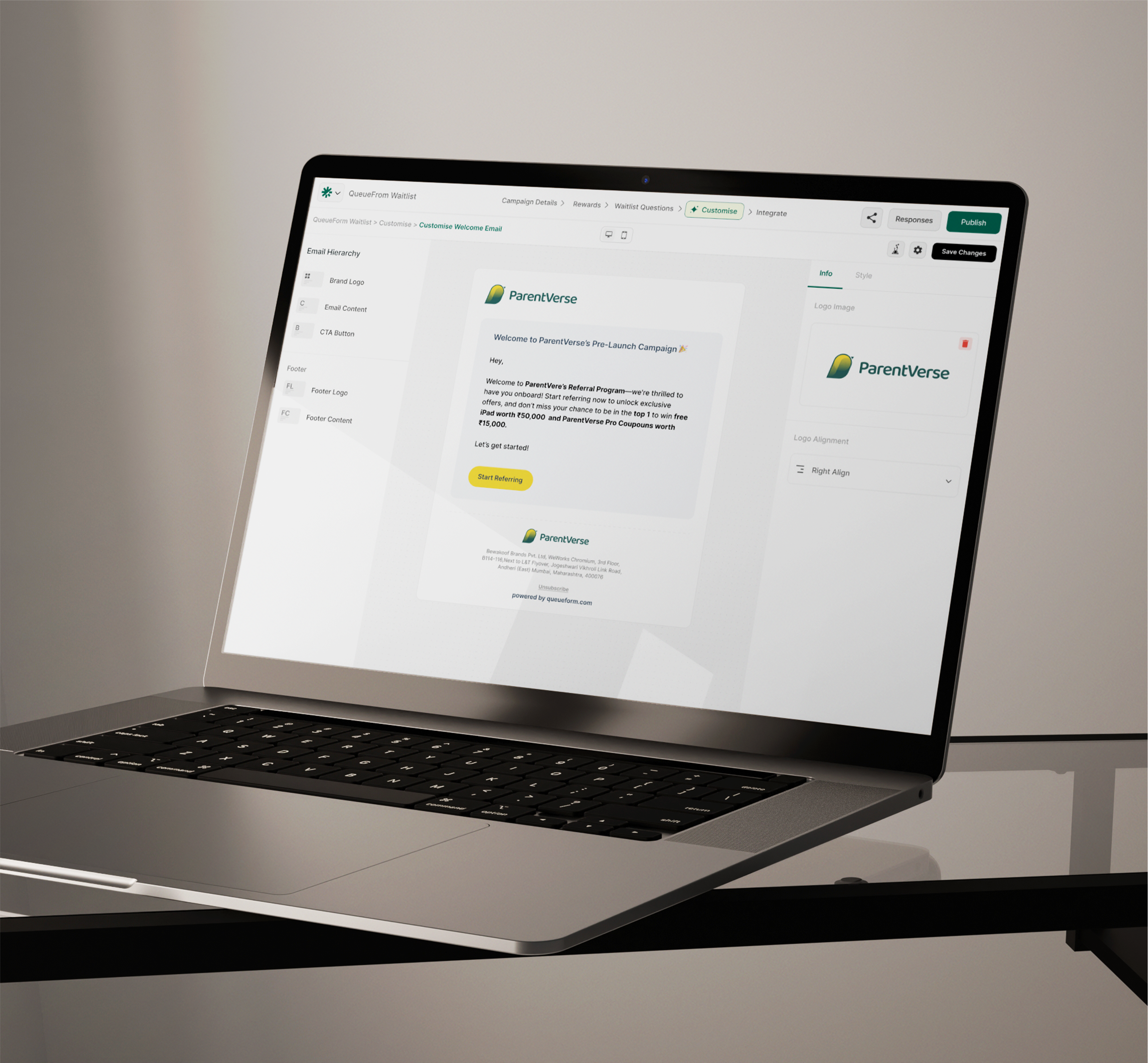 Example of Saa S Web App Design