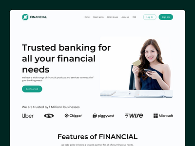 Banking Website Header Design bank card banking banking app banking website bankingapp design digital banking finance fintech home page money online banking trending ui ui design ux web design website