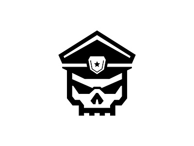 Skull Officer Logo branding illustration logo mascot officer simple skull