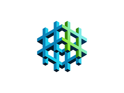 Hastag Cube Logo 3d branding cube cybersecurity data digital hastag hexagon logo tech