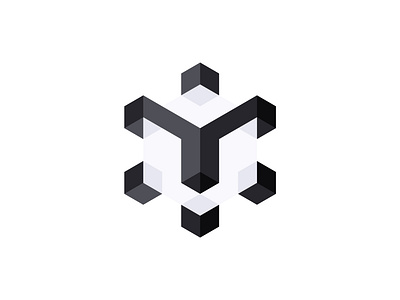 Lion Cube Logo abstract animal blockchain branding cube digital lion logo outdoor tech wild