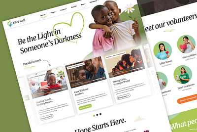 GiveWell - Charity Landing Page africa charity crowfunding donation fundraising ngo non profit protect children ui uikits visual design volunteer