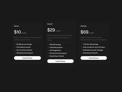 Pricing Card Design - Dark Mode card design card ui dark mode graphic design typography ui ux web design