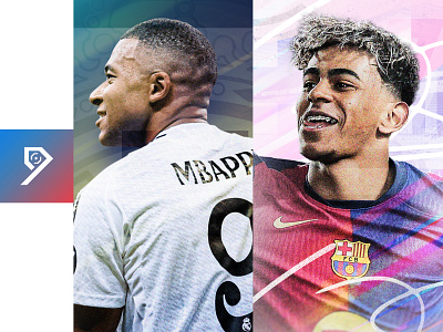 Mbappé & Lamine Yamal design flyer football graphic design minimalist soccer sport sportdesign