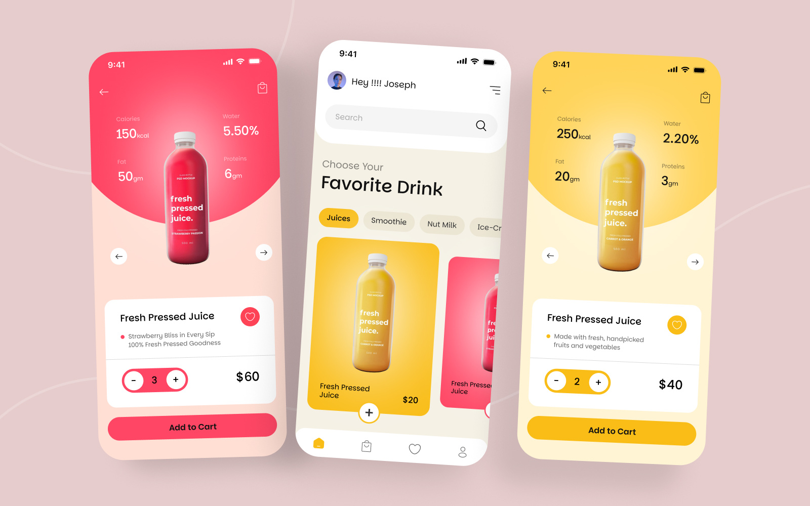 Juicy - Modern Mobile App animation app app design branding design graphic design juice mobile app logo mobile mobile app mobile app design mobile application mobile screen mobile ui ui uiux