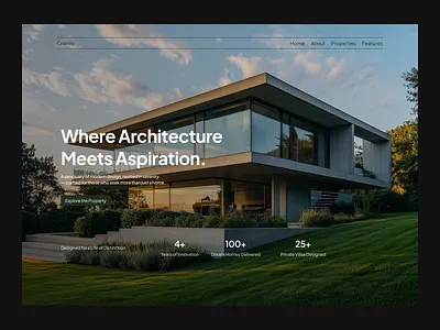 Casavera - Hero Section branding design graphic design hero section hero ui landing page minimal ui minimalist hero modern design new school design real estate swiss design typography ui ux web design