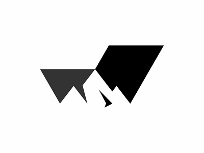 W Letter Mountain Logo adventure branding letter logo monogram mountain outdoor simple typography w