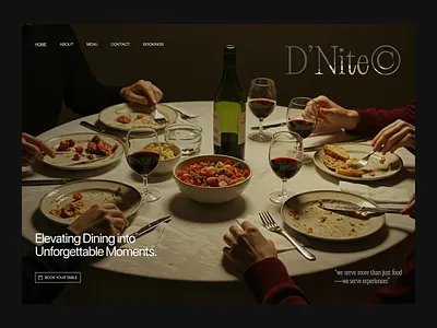 D'Nite© - Hero Section branding design editorial vibes graphic design hero minimal hero section landing page minimalistic design modern hero modern ui restaurant design typography ui ux web design