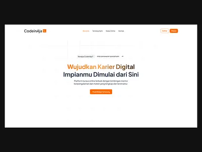 CodeinAja - Landing Page branding course design design graphic design illustration landing page minimal ui minimalistic design modern ui typography ui ui design modern ux web design web development