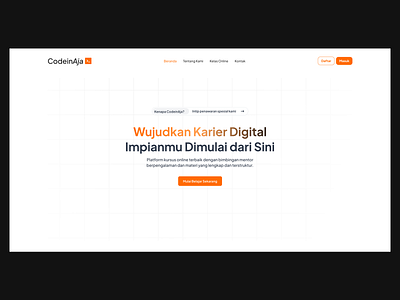 CodeinAja - Landing Page branding course design design graphic design illustration landing page minimal ui minimalistic design modern ui typography ui ui design modern ux web design web development