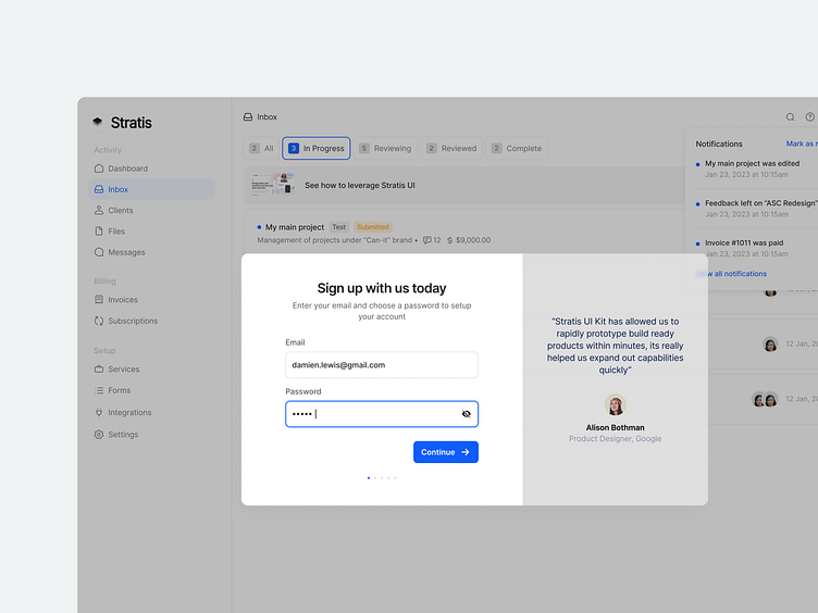 Stratis UI - Sign up preview by Monty Hayton on Dribbble