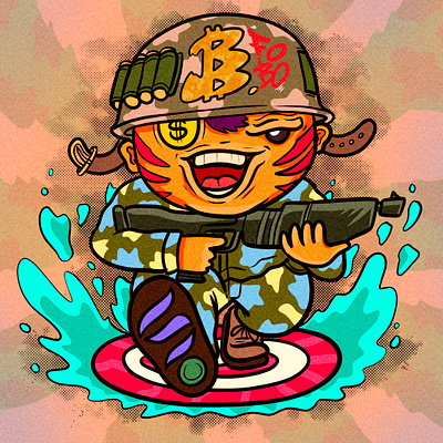 "Smiley soldier" art branding cartoon character color pencil cover crypto design draw dream fun hiphop illustration manga music soldier water ink