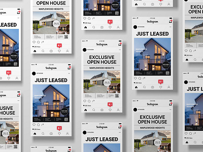 Instagram Promo: House Leasing & Open House Event art direction branding concept design graphic design instagram layout leasing marketing collateral open house promotional social media template visual art