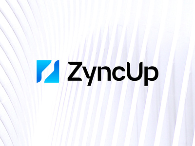 ZyncUp Logo Concept abstract ai app branding collaborate conferencing graphic design logo logo design meet minimal modern sync team tech up video zoom