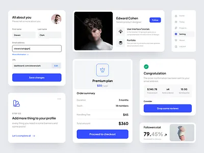 UI Components card checkout component dashboard elements menu minimal platform profile sign up ui ui components ui element uidesign uiux widget
