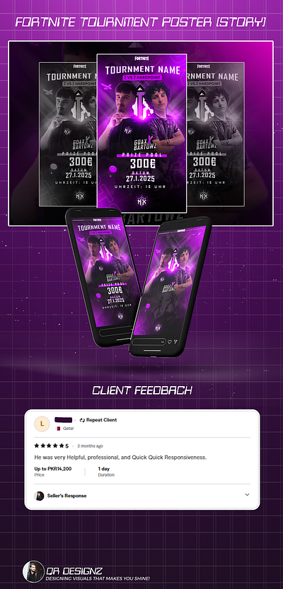 Fortnite Tournment Announcement Poster[Story] banner esports poster design story post tournment announcement valorant