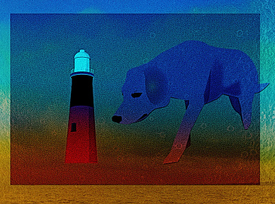 and sniff... blue lab doggo doodle illustration lab labrador lighthouse noise shunte88 vector